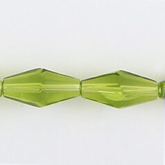 16x8mm faceted oval (hole size: 1.3mm), Chartreuse 