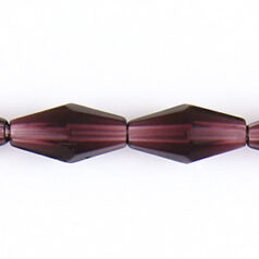 16x8mm faceted oval (hole size: 1.3mm),  Dark Amethyst