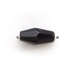 12x6mm Faceted Oval (hole size: 1mm), Jet Black