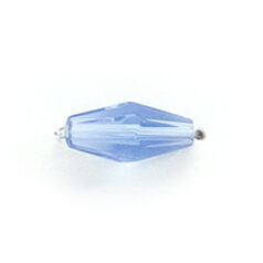 12x6mm Faceted Oval (hole size: 1mm), Light Sapphire