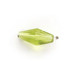 12x6mm Faceted Oval (hole size: 1mm), Chartreuse