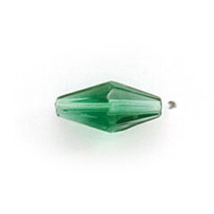 12x6mm Faceted Oval (hole size: 1mm),  Light Emerald