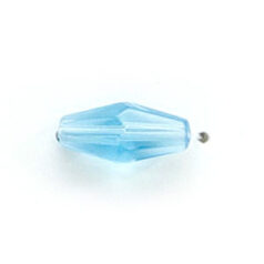 12x6mm Faceted Oval (hole size: 1mm),  Aqua