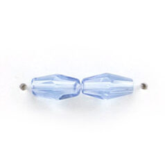8x4mm Faceted Oval (hole size: 1mm),  Light Sapphire