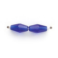 8x4mm Faceted Oval (hole size: 1mm), Cobalt Blue