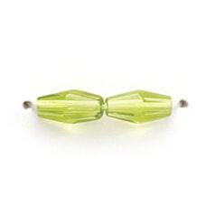 8x4mm Faceted Oval (hole size: 1mm), Chartreuse