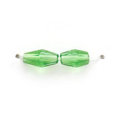 8x4mm Faceted Oval (hole size: 1mm),  Light Emerald