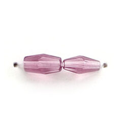 8x4mm Faceted Oval (hole size: 1mm) , Light Amethyst