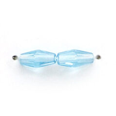 8x4mm Faceted Oval (hole size: 1mm), Aqua