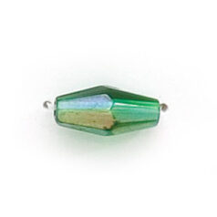 12x6mm Faceted Oval (hole size:1mm), Emerald AB