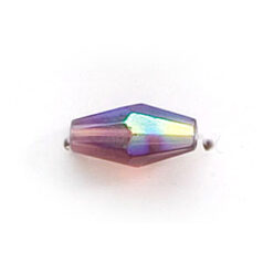12x6mm Faceted Oval (hole size:1mm), Dark Amethyst AB