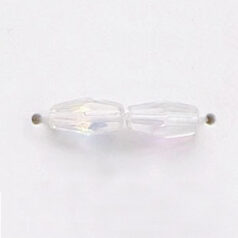 8x4mm Faceted Oval (hole size:0.7mm), Crystal AB