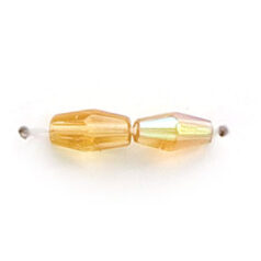8x4mm Faceted Oval (hole size:0.7mm), Light Topaz AB