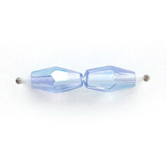 8x4mm Faceted Oval (hole size:0.7mm),  Light Sapphire AB