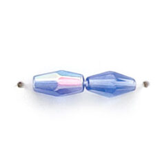 8x4mm Faceted Oval (hole size:0.7mm), Sapphire AB