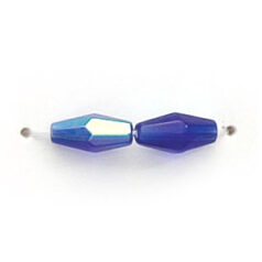 8x4mm Faceted Oval (hole size:0.7mm), Cobalt Blue AB