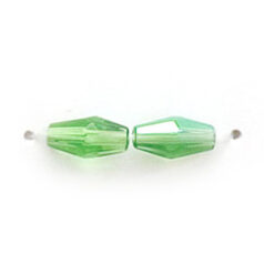 8x4mm Faceted Oval (hole size:0.7mm),  Light Emerald AB