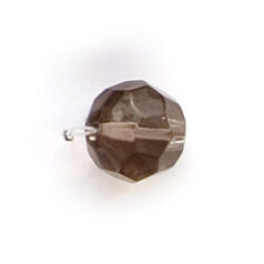 10mm Faceted Round (hole size:1mm), Black Diamond
