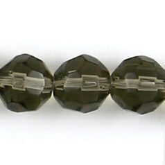 8mm faceted round (hole size 1.2mm), Black Diamond