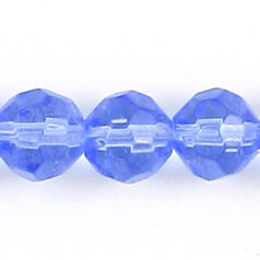 8mm faceted round (hole size 1.2mm), Light Sapphire