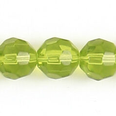 8mm faceted round (hole size 1.2mm), Chartreuse