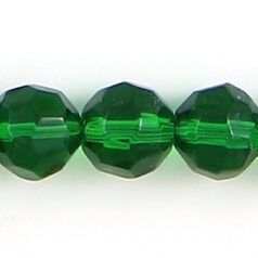8mm faceted round (hole size 1.2mm), Emerald