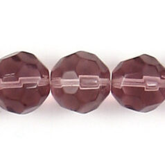 8mm faceted round (hole size 1.2mm), Light Amethyst
