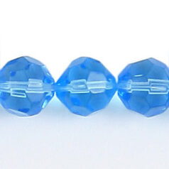 8mm faceted round (hole size 1.2mm), Aqua