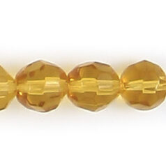 6mm transparent faceted round (hole size 1.2mm), LIGHT TOPAZ