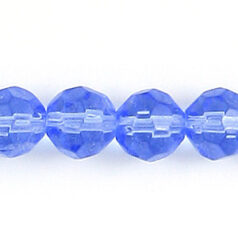 6mm transparent faceted round (hole size 1.2mm), LIGHT SAPPHIRE