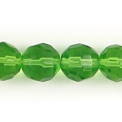 6mm transparent faceted round (hole size 1.2mm), PERIDOT
