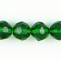 6mm transparent faceted round (hole size 1.2mm), LIGHT EMERALD