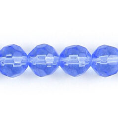 4mm transparent faceted round (hole size 1mm),  LIGHT BLUE