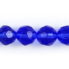 4mm transparent faceted round (hole size 1mm), SAPPHIRE