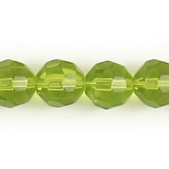 4mm transparent faceted round (hole size 1mm), CHARTREUSE