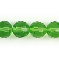 4mm transparent faceted round (hole size 1mm), PERIDOT