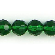 4mm transparent faceted round (hole size 1mm), EMERALD