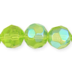 10mm faceted round (hole size: 1.1mm), Chartreuse