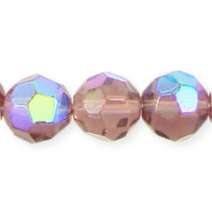 10mm faceted round (hole size: 1.1mm), Light Amethyst AB