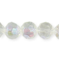 8mm Faceted Round (hole size:1.2mm), Crystal AB