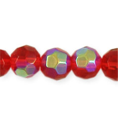 8mm Faceted Round (hole size:1.2mm), Light Siam AB