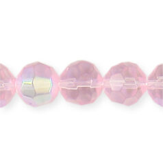 8mm Faceted Round (hole size:1.2mm), Rosaline AB