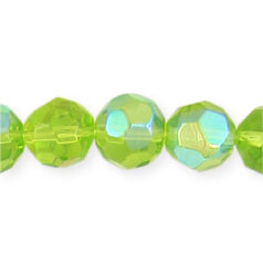 8mm Faceted Round (hole size:1.2mm), Chartreuse AB