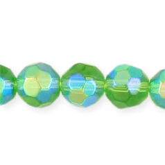 8mm Faceted Round (hole size:1.2mm), Peridot AB