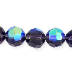 8mm Faceted Round (hole size:1.2mm), Tanzanite AB