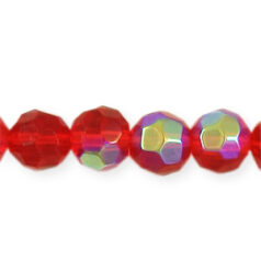6mm Faceted Round (hole size: 0.9mm, Light Siam AB