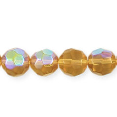 6mm Faceted Round (hole size: 0.9mm, Light Topaz AB