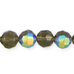 6mm Faceted Round (hole size: 0.9mm, Black Diamond AB