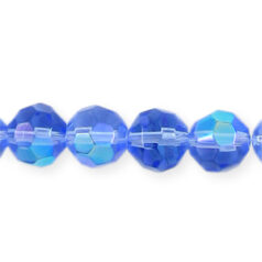 6mm Faceted Round (hole size: 0.9mm, Light Sapphire AB