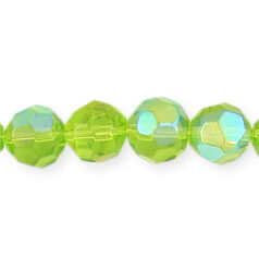 6mm Faceted Round (hole size: 0.9mm, Chartreuse AB